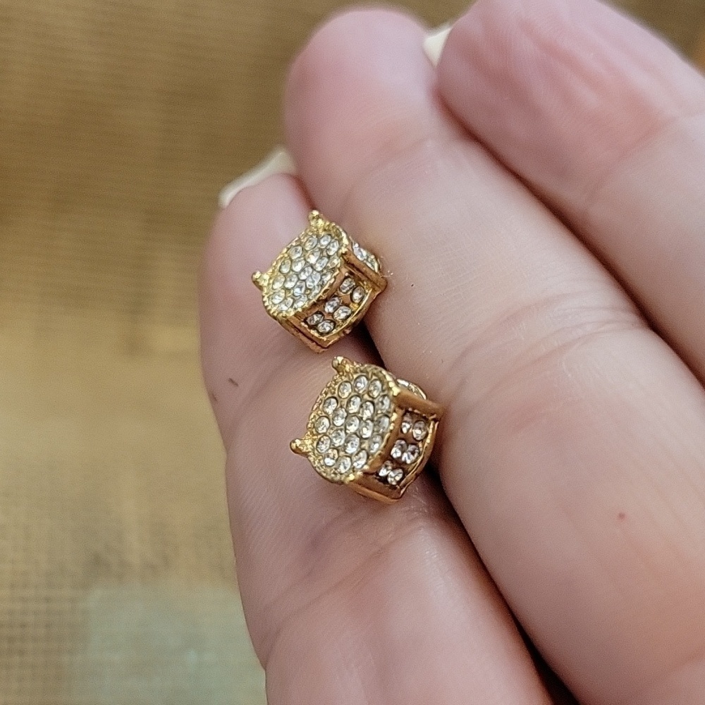 Hip Hop CZ Stud Earrings, unisex
